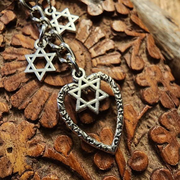 Star of David Heart Keychain Jewish Bag Clip Keyring Bat Mitzvah Gift Zipper - Picture 7 of 13